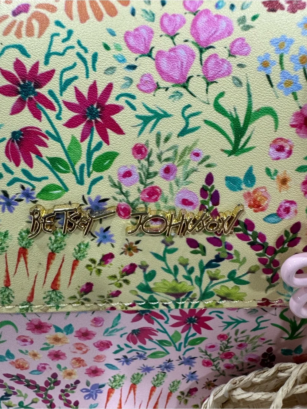 NWT Betsey Johnson Floral Print Handbag with Charm